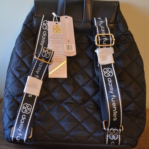 Daisy Fuentes Women Quilted Nylon Backpack Black NWT - Picture 4 of 14